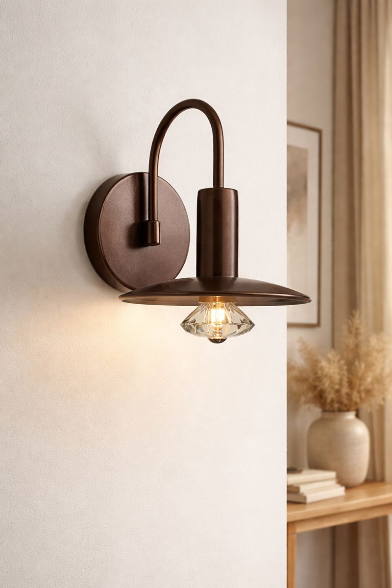 Bronze Crystal Wall Light – Modern Decorative Wall Sconce