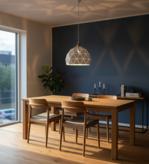 Geometric Cut-Out Pendant Light – Warm White Modern Hanging Lamp