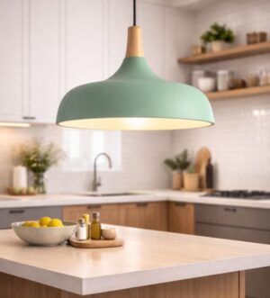 Matte Mint Green Dome Pendant Light – Scandinavian Modern Ceiling Lamp