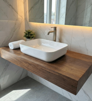 White Rectangular Countertop Basin – Modern Minimalist Design
