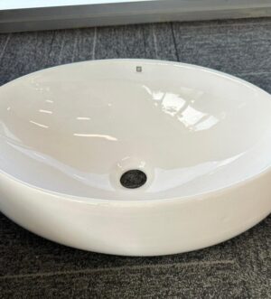 Oval White Ceramic Basin – Modern Minimalist Design