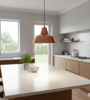 Brushed Copper Industrial Pendant Light – Geometric Cone Design